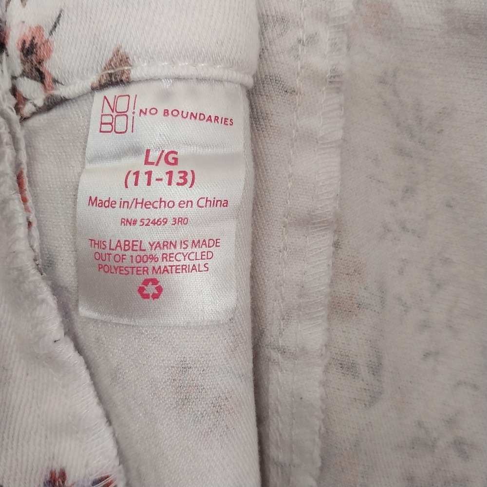 NoBo No Boundaries Juniors (Girls) 11-13 Large Floral White Demin Summer Dress - Picture 9 of 13